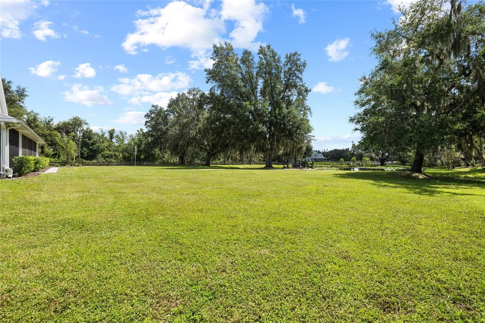 Rear and side property looking toward stocked pond.