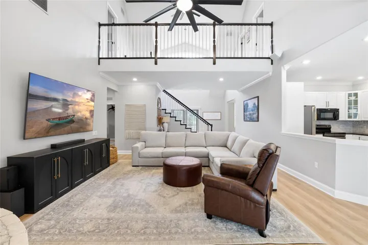 Great room area looking to front of house.