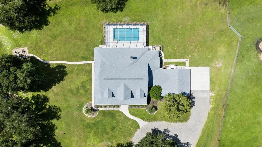 Aerial view of home.