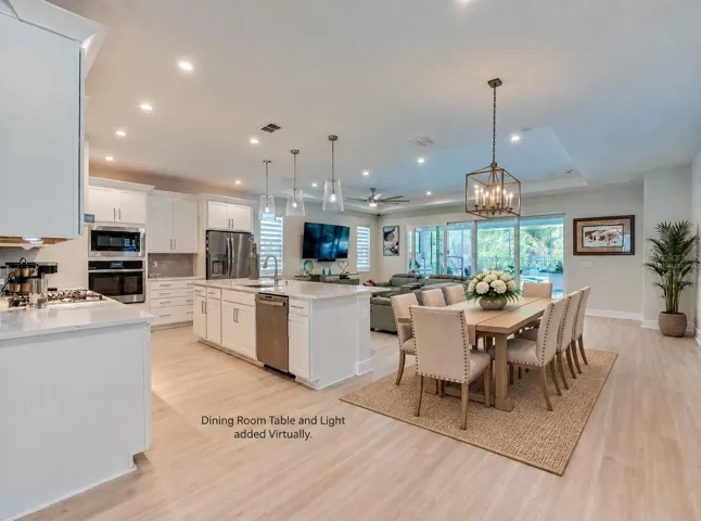Virtually staged dining table