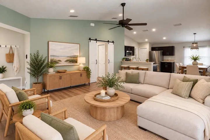 Staged Living Room from Lanai View