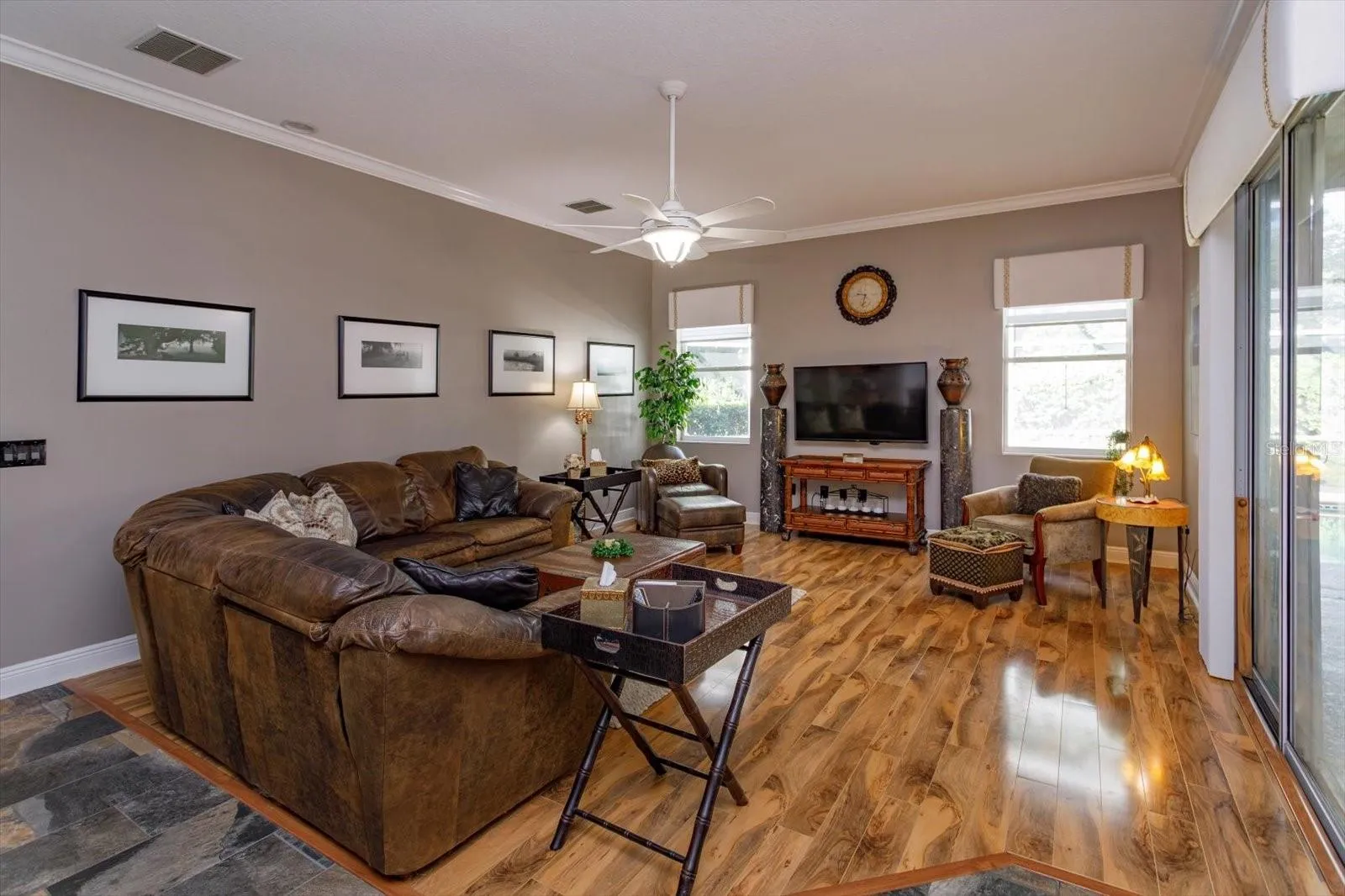 spacious family room