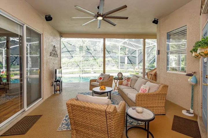 spacious lanai for relaxing poolside