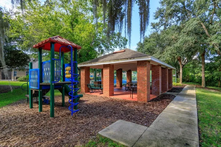 Sylvan Lake Reserve community picnic pavilion and playground