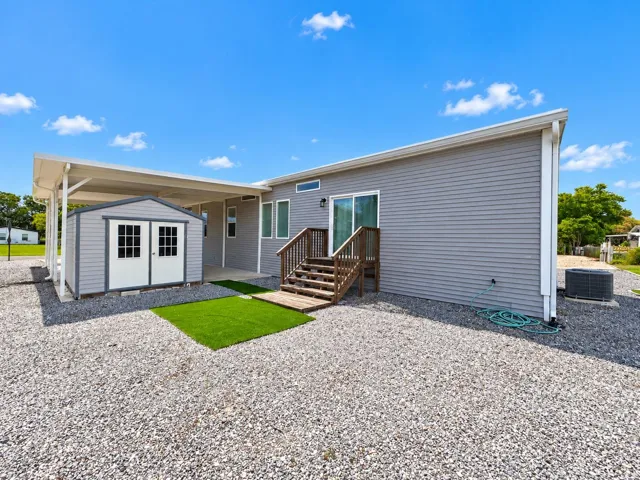 Rear and side yard.