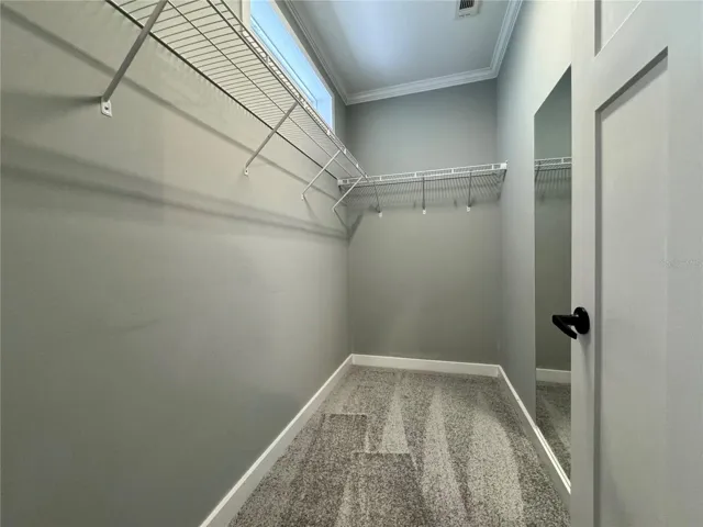 Primary bedroom walk-in closet.