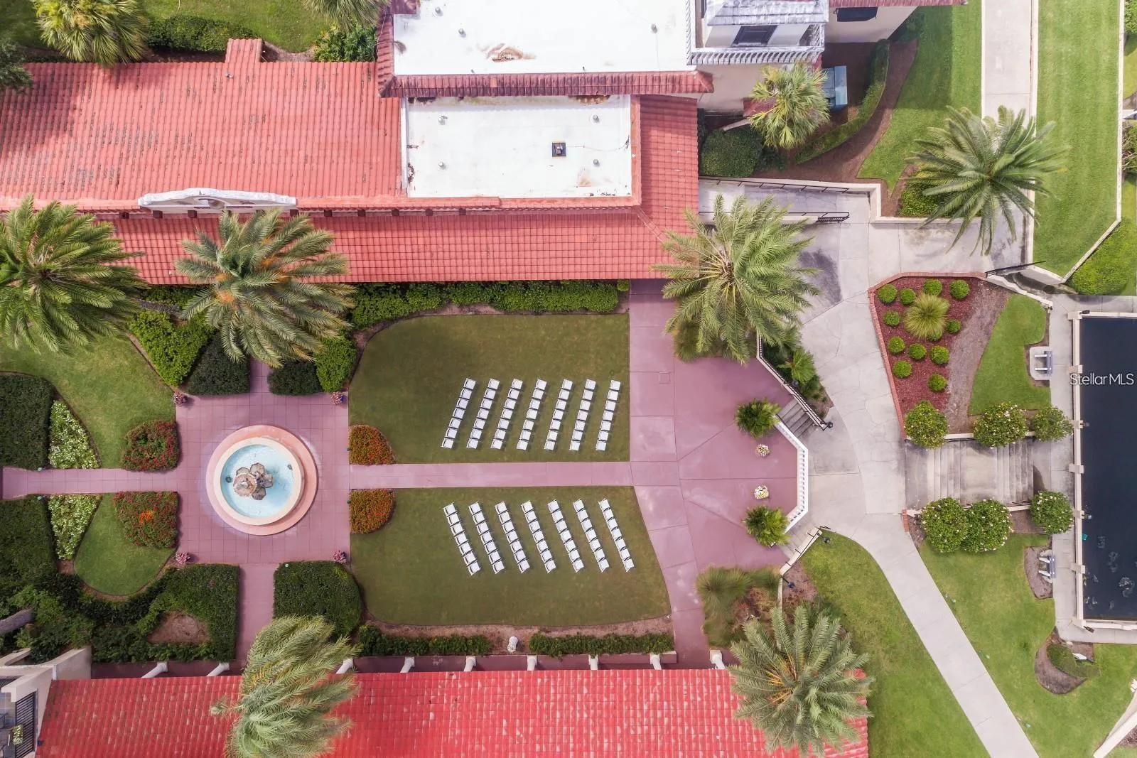 Aerial view of Mission Inn Hotel.