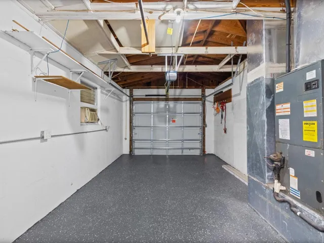 1 car garage with newly painted garage floor