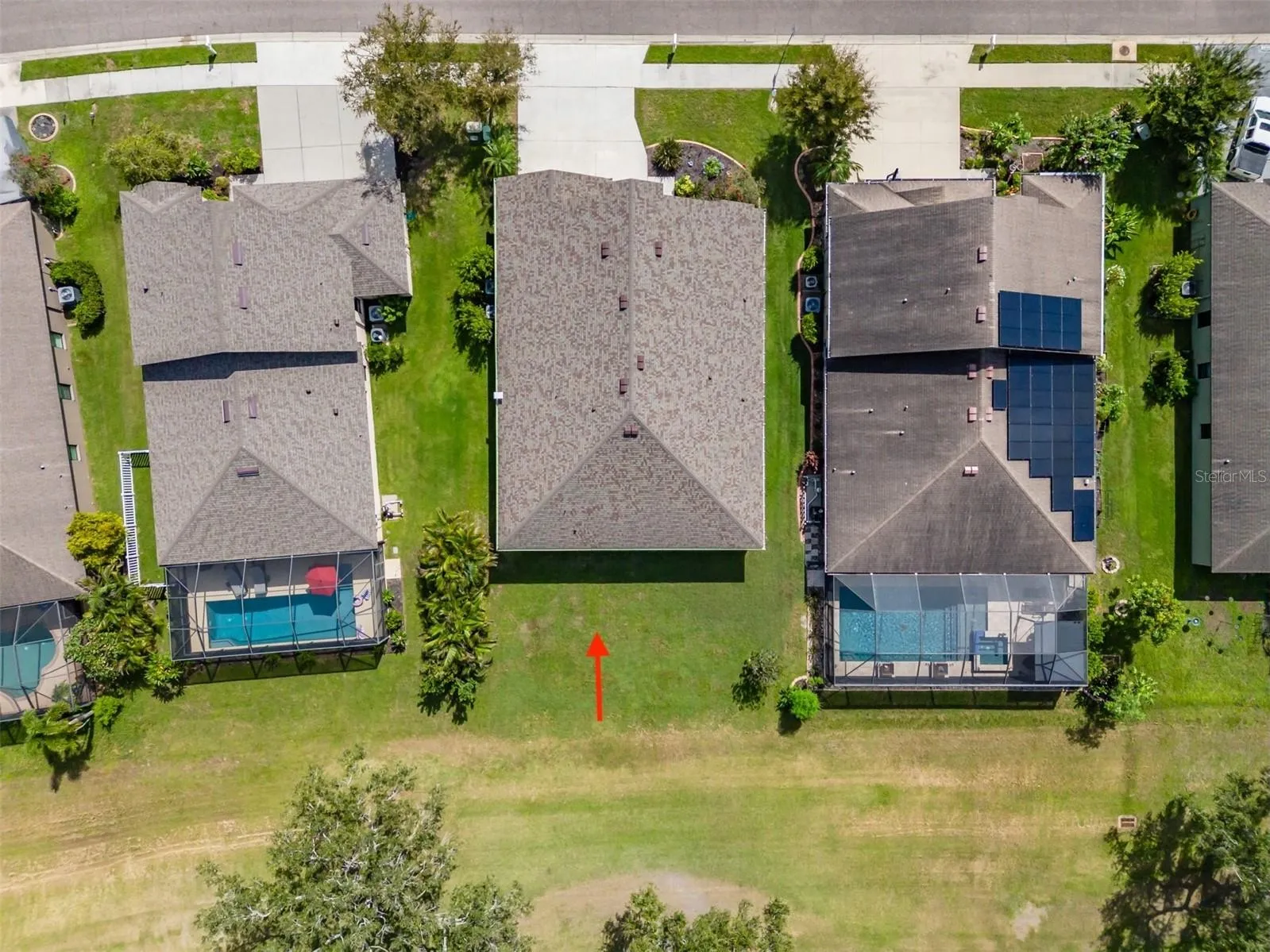 Back of home aerial view