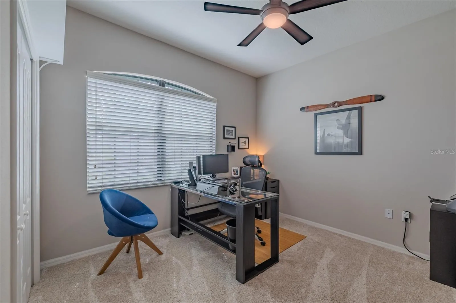 Bedroom/office 4 with adjacent full bath & closet