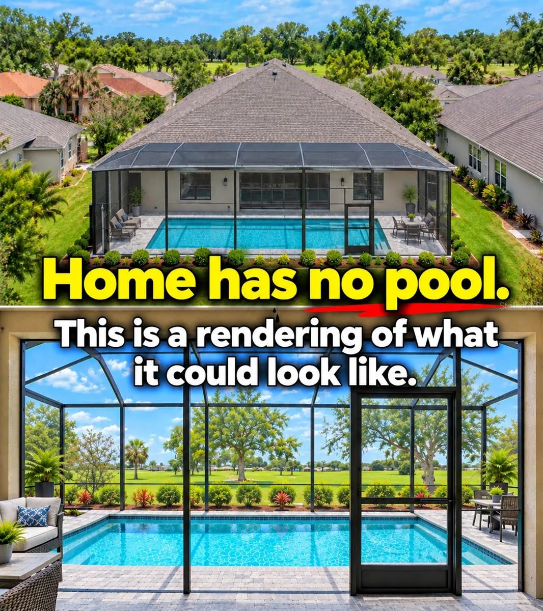 Home has NO pool. This is a rendering of what it could look like