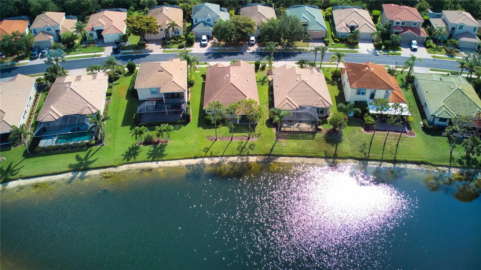 Aerial view lake side