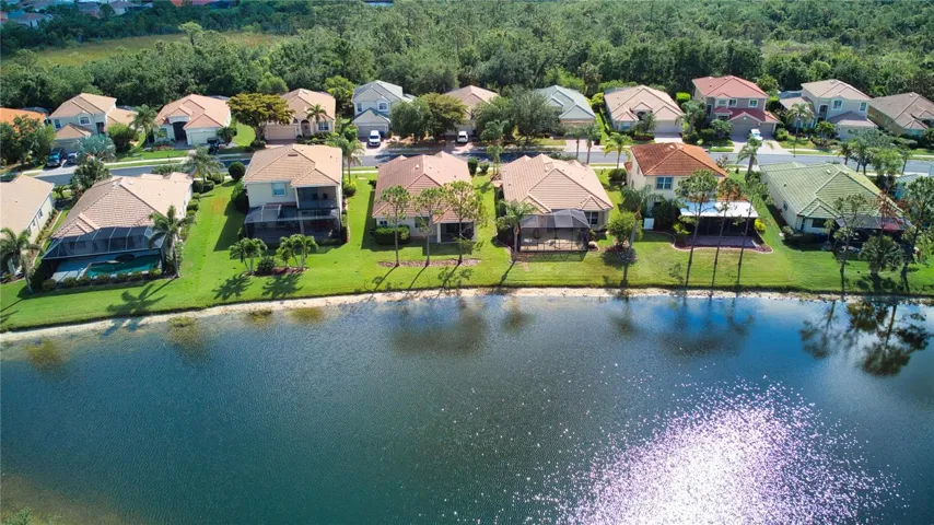 Aerial view lake side