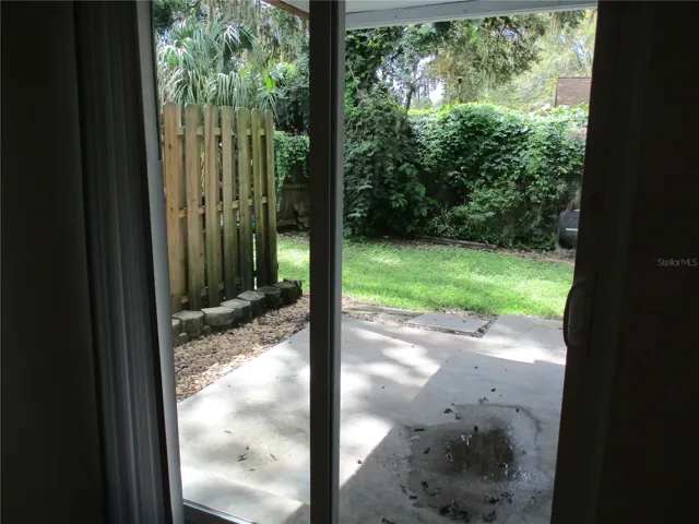 View to porch and back yard