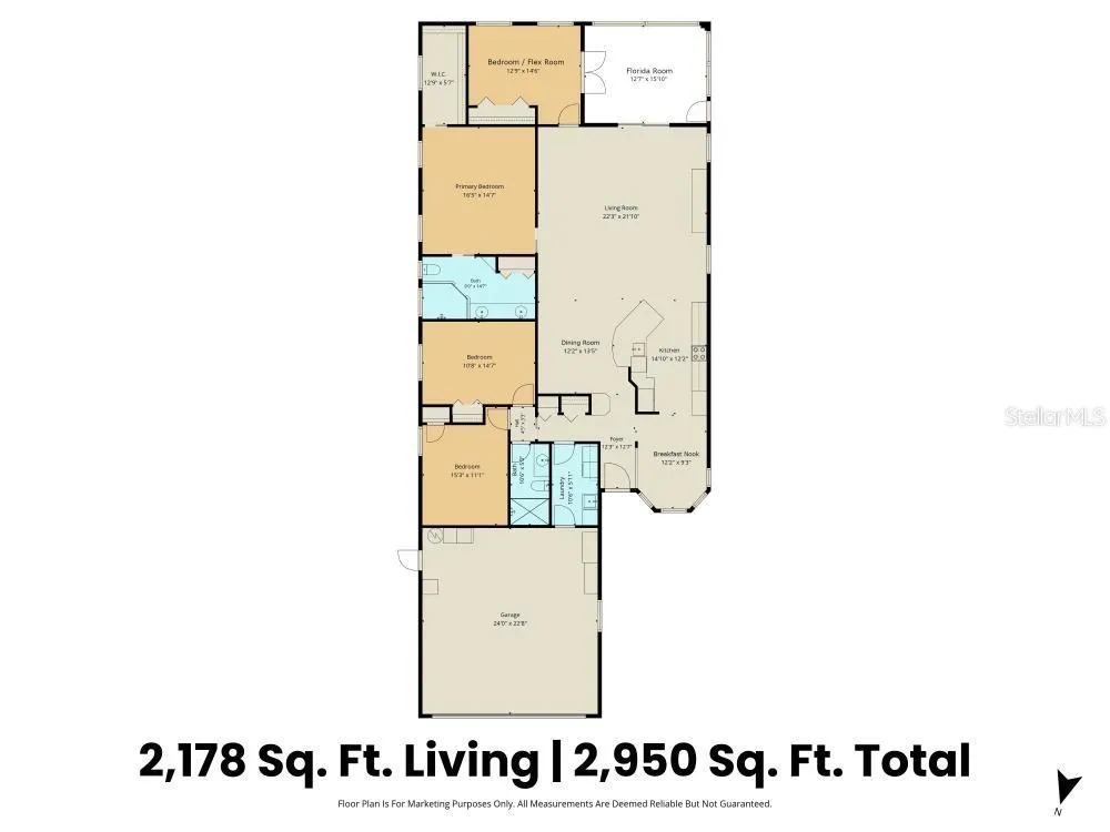 Floor Plan... 3 Bedromm PLUS Bonus Flex Room or 4th Bedroom 2 BA