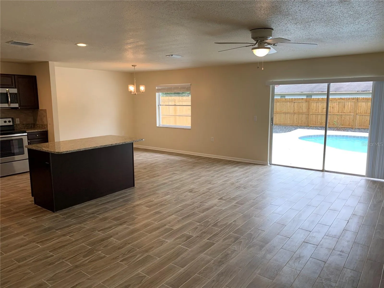 Open room/dining area in distance