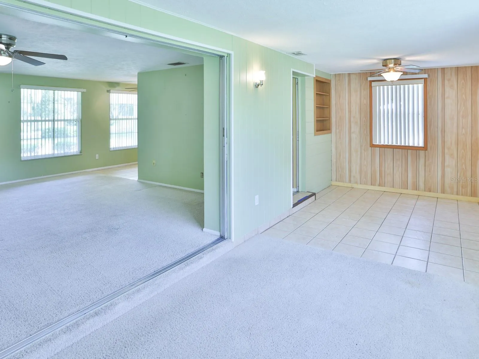 Living room with family room attached.