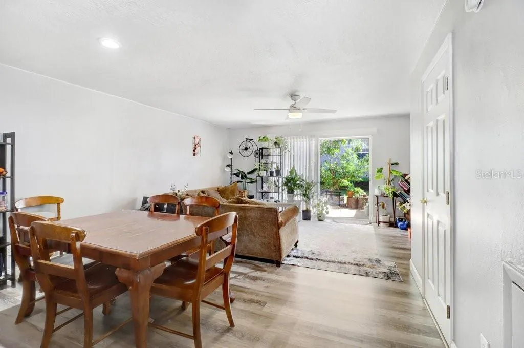 Dining Room with view into family room and patio