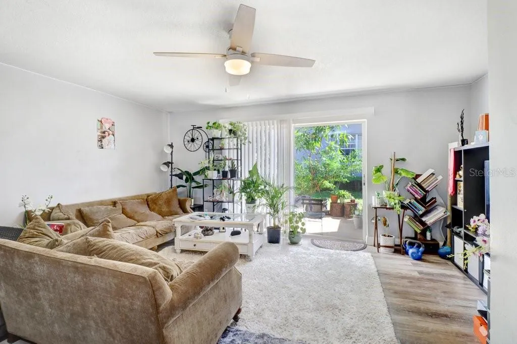 Family room with view to patio