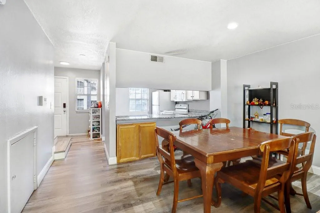 Dining Room with view into family room and patio