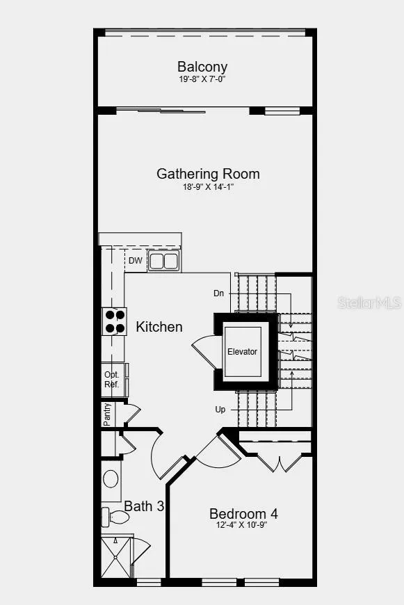 Main Level Floor Plan - Additional Highlights Include: Caf&eacute; appliance package, quartz countertops, screened balcony and screened lanai
