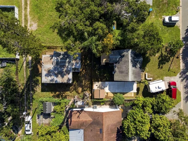 Aerial view showing both residences
