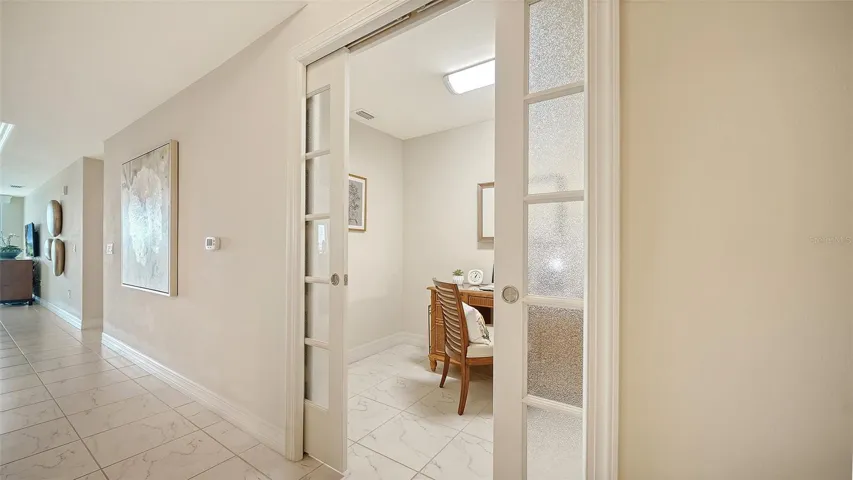 Office with glass French double door