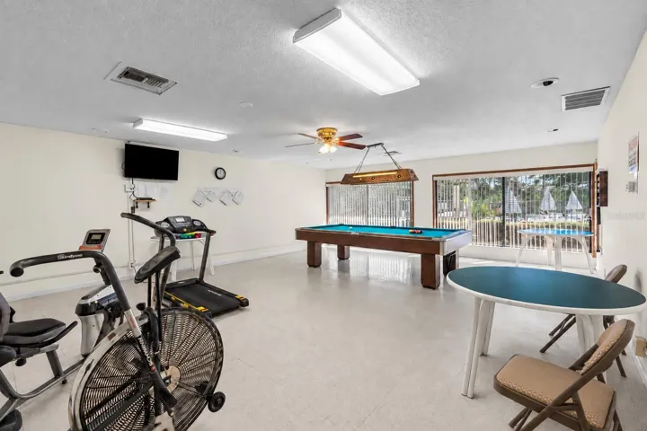 Pool Table and work out in the Clubhouse