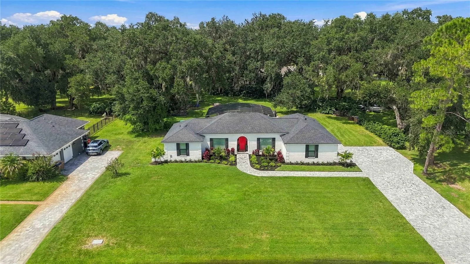 Birds eye view of the property