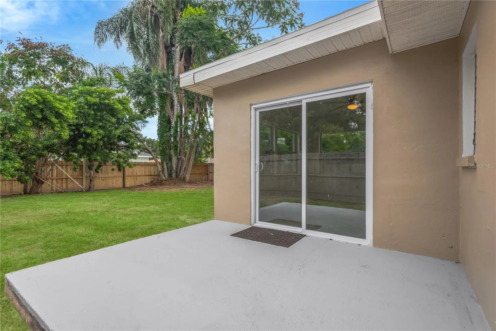 View of private back patio.