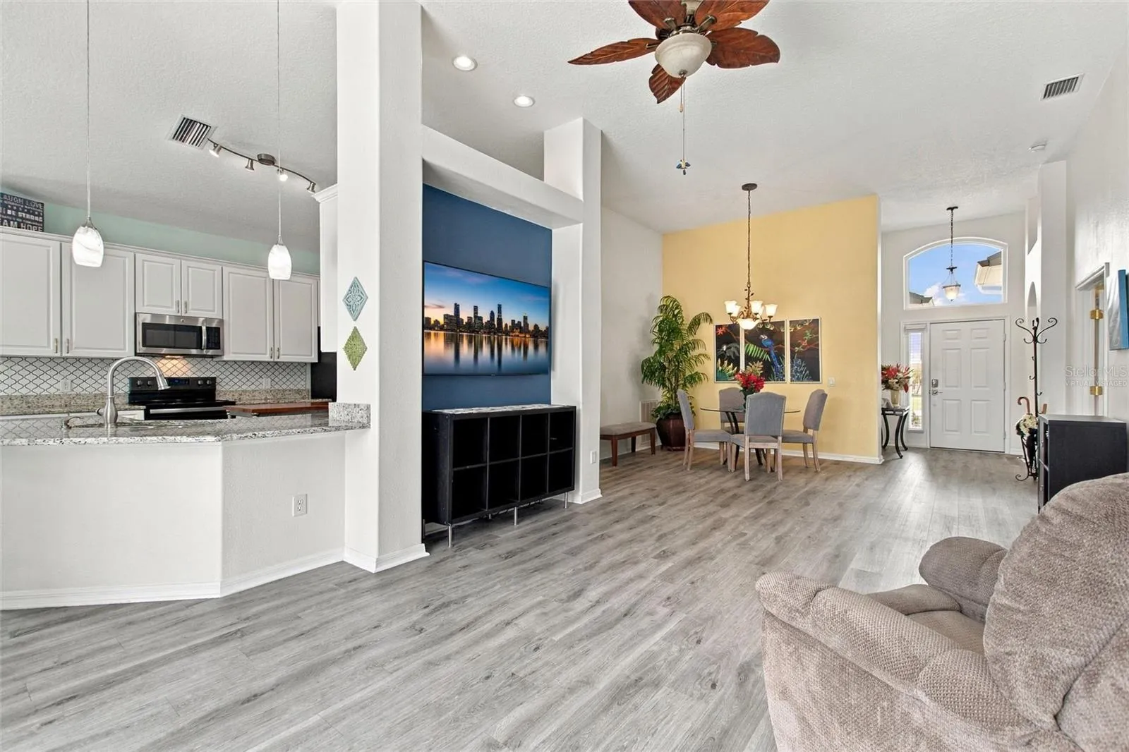 Virtually staged TV screen - wall mounted TV is included