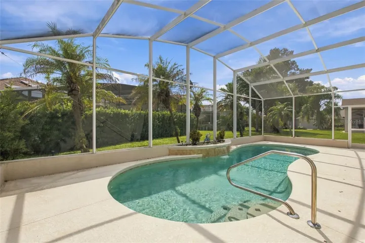 Southeast-Facing Solar-Heated Saltwater Pool with Waterfall