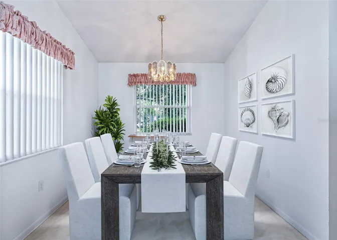 staged dining room