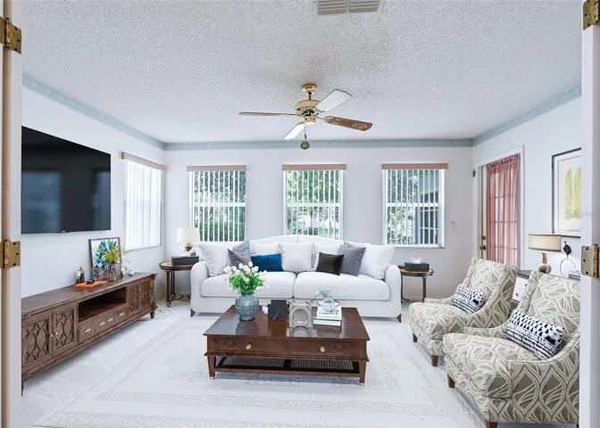 staged family room/den