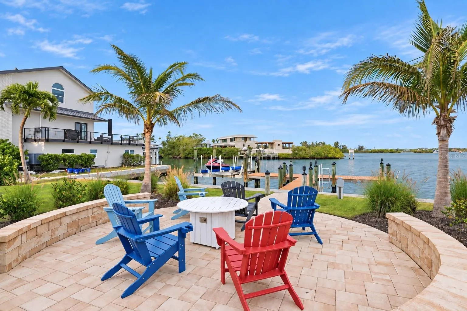 Private waterfront land area and dock