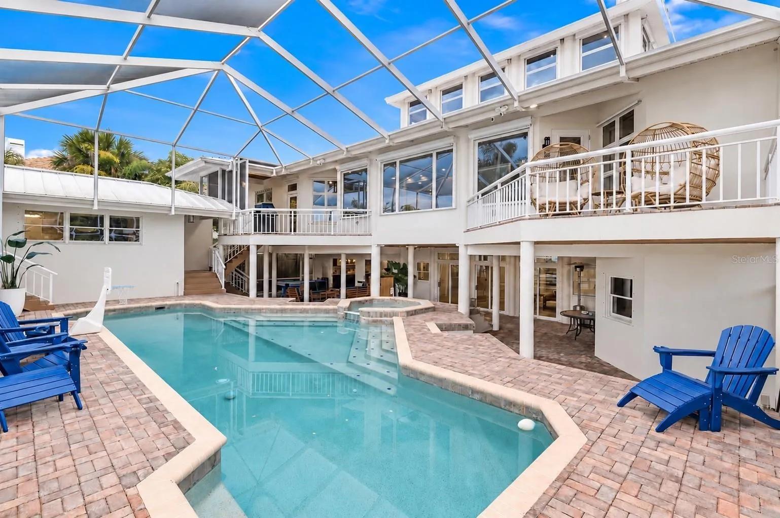 Caged in pool, patio, and balconies