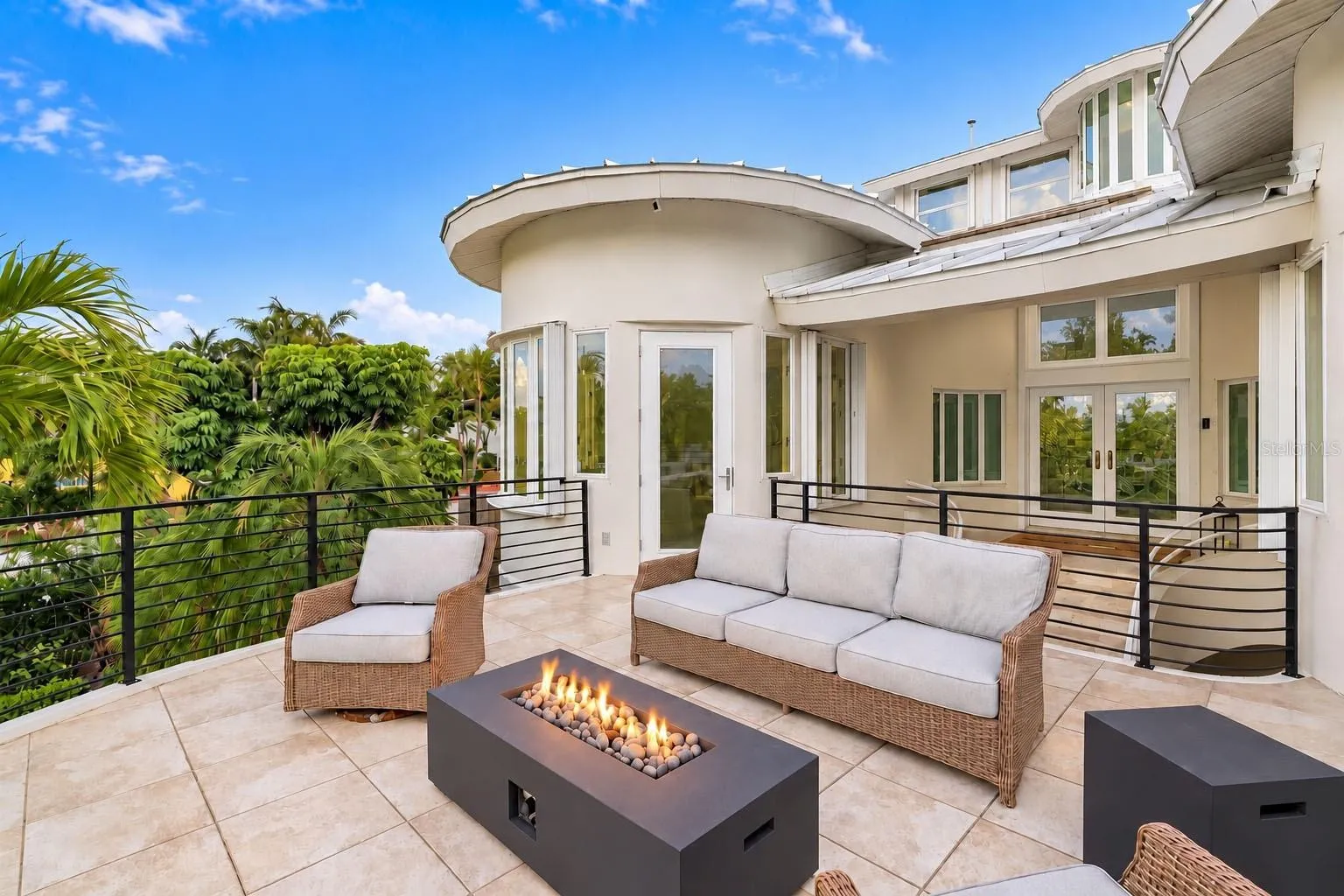 Balcony with water views
