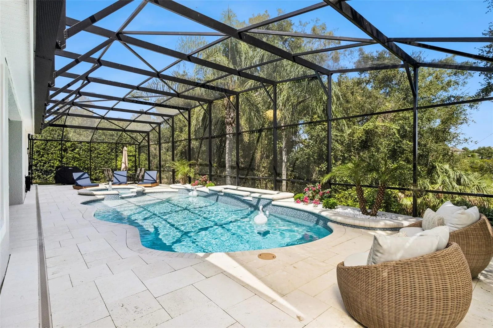 Backyard overlooks the preserve for maximum tranquility and privacy