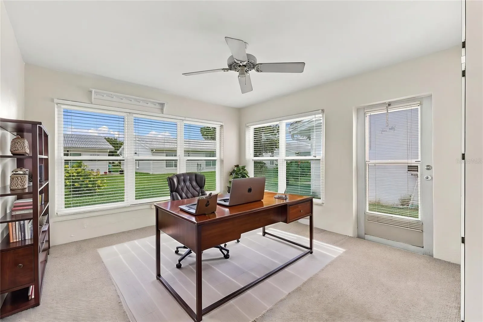 This bonus room is perfect as a home office.