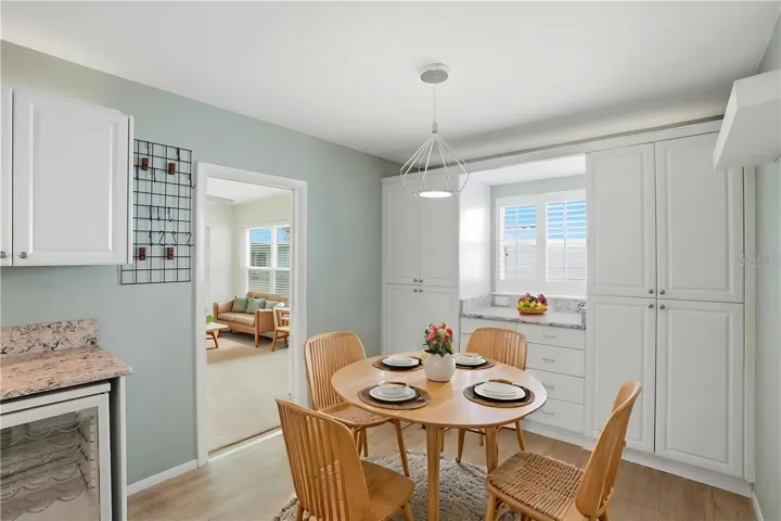 Virtually staged dinette area.