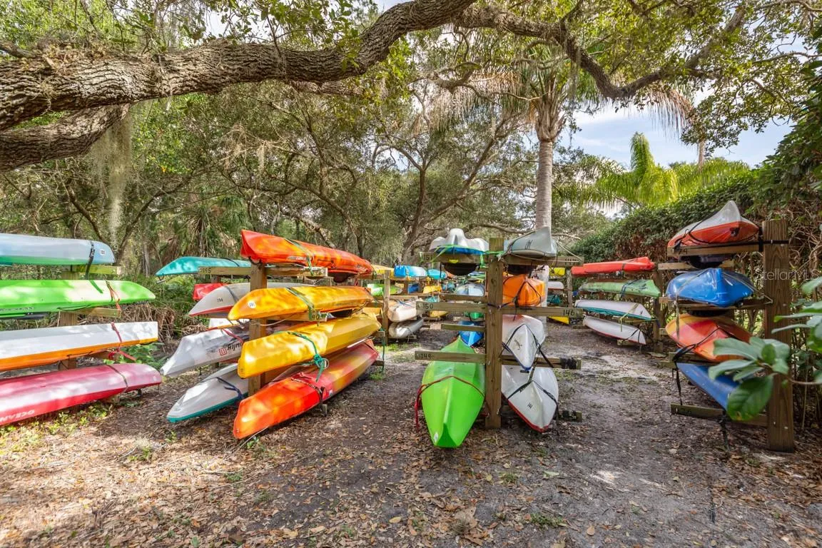 Kayak storage throughout Pelican cove