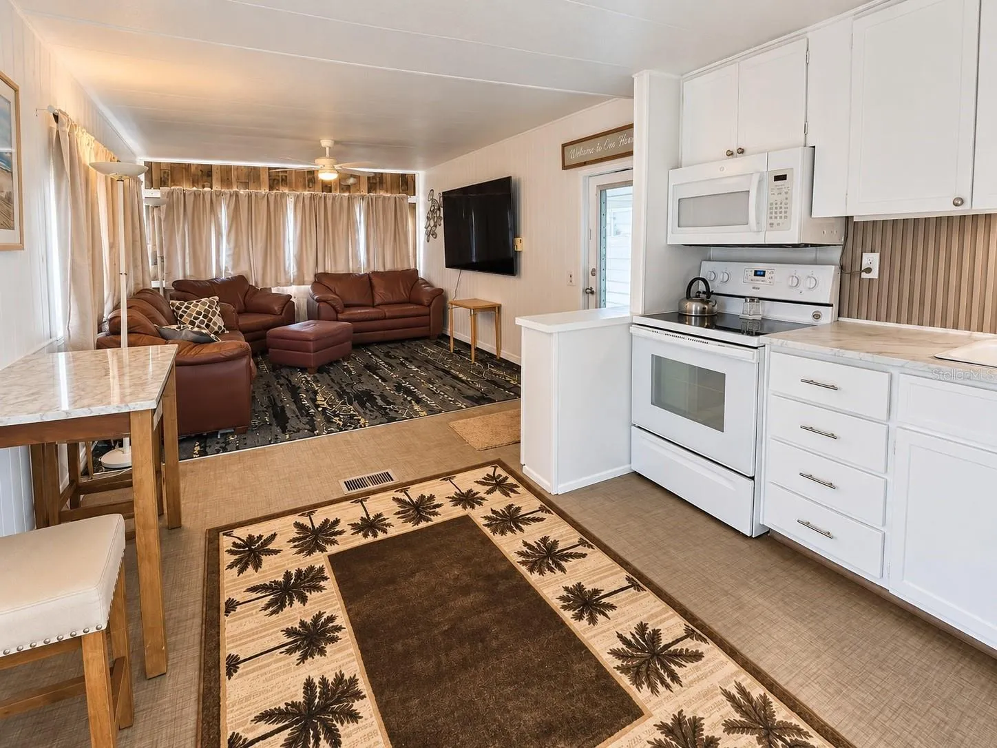Furniture, decor, and appliances as sold