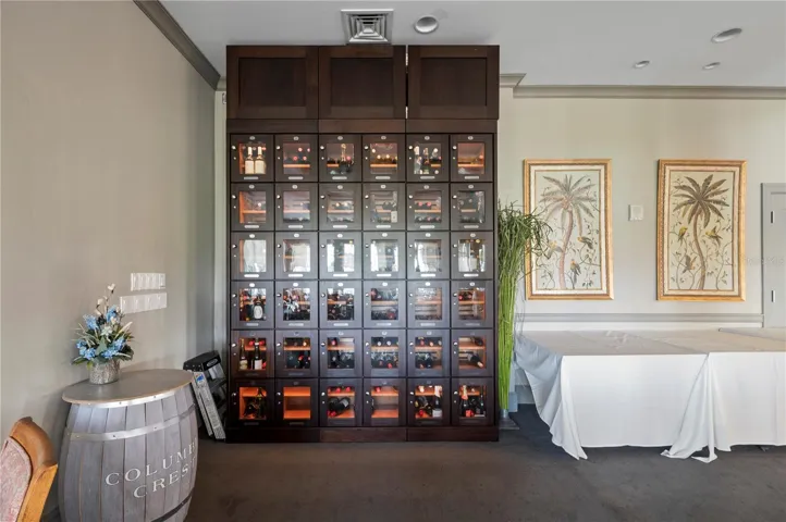 Private club member beverage lockers