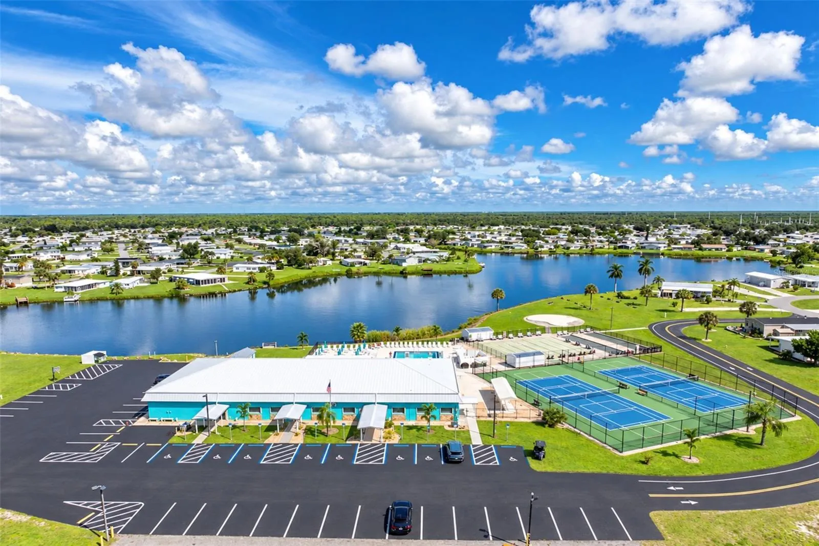 What a pretty setting for this clubhouse!