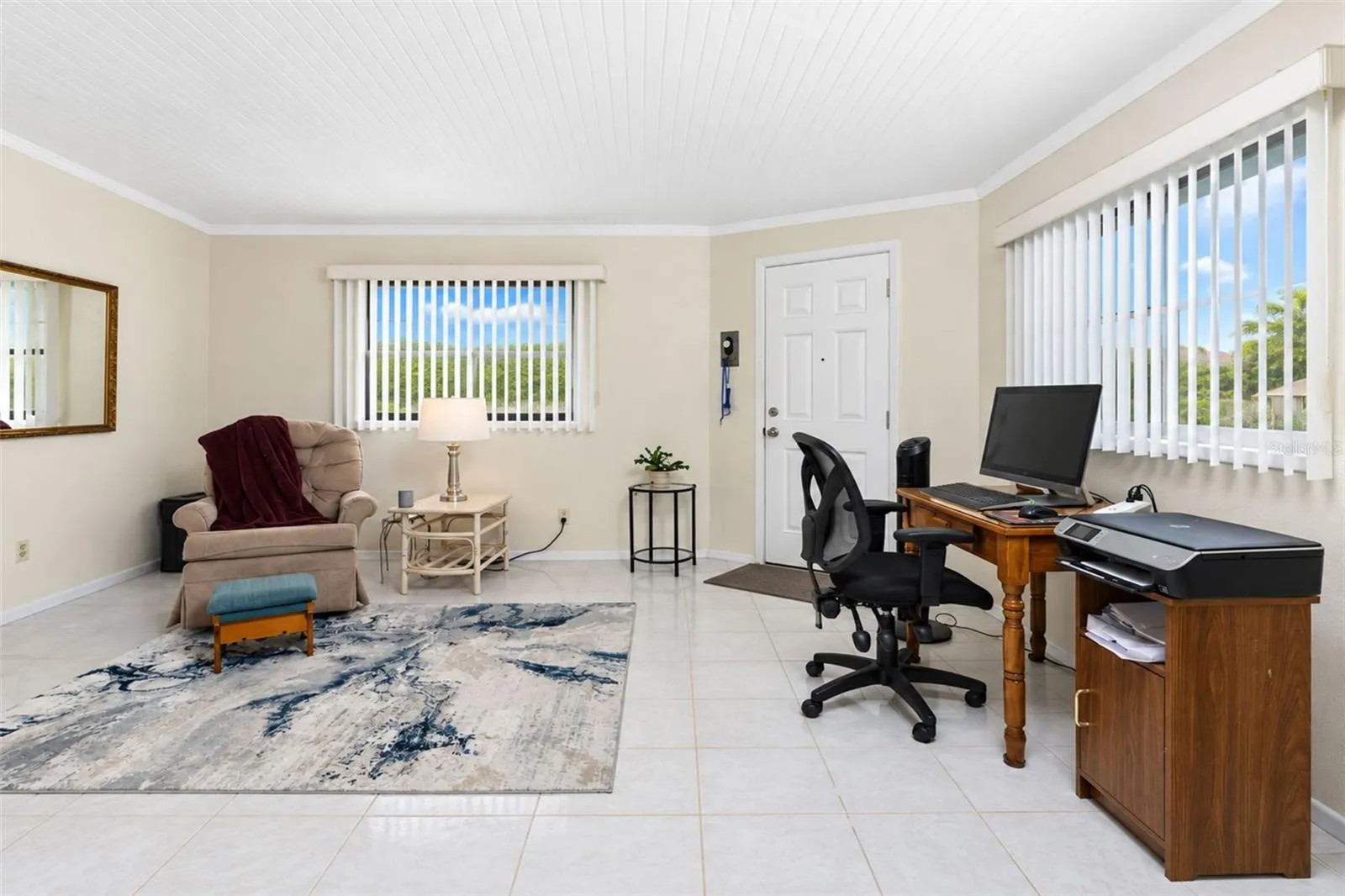 View toward the front door from the family room