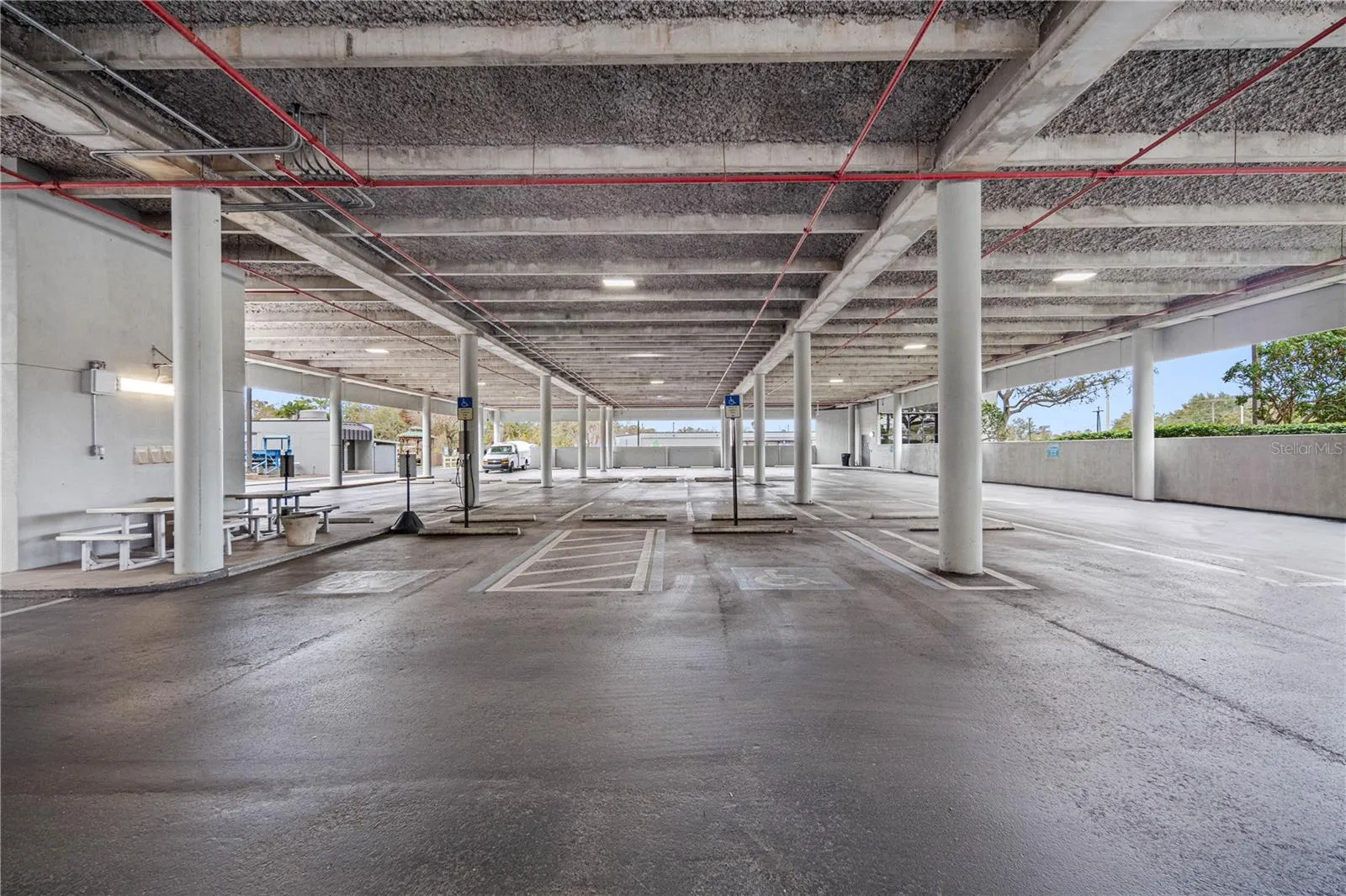 Under building parking, breakarea.