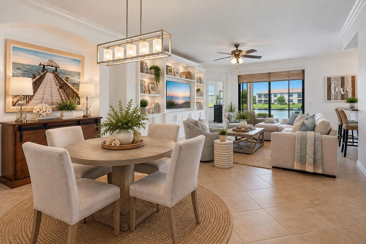 Virtually Staged - Dining Room/Living Room