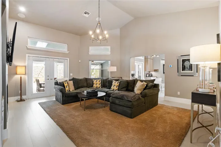 Family Room View into Foyyay &amp; Kitchen