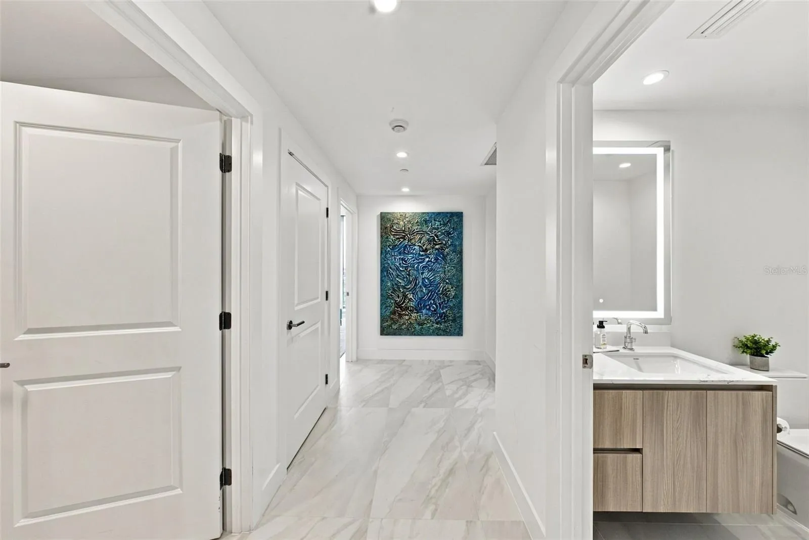 Hallway; half bathroom