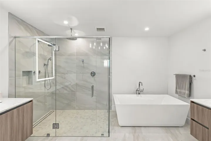 Owners Suite Bathroom; split vanities
